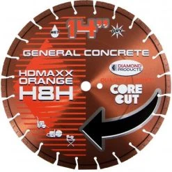 Diamond Products 20" X .125" HD MAXX Orange Wet/Dry High Speed Blade H8H Concrete 1" Arbor 11561