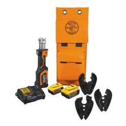Klein Tools Klein Battery Operated Cordless Cable Cutter/Crimper W/ BG Die/D3 Groove Jaw & /ACSR/EHS Jaw BAT207T4H