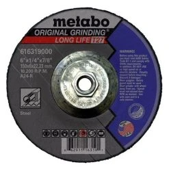 Metabo Tools Metabo Longlife Original Grinding Wheel 9" X 1/4" X 5/8"-11, Type 27, A24R - 655784000