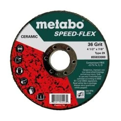 Metabo Tools Metabo 4-1/2" Speed-Flex 36 7/8 T29 Fiberglass Steel/Stainless Steel Grinding Wheel 655833000