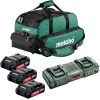 Metabo Tools Metabo 18V 2Ah Li-Ion Compact Battery Packs, ASC 145 Duo Charger & Small Tool Bag Kit US625596103